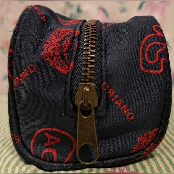 Adriano Goldshhmied Nylon Signature Cosmetic Makeup Toiletry Travel Pouch Bag - Picture 3 of 6